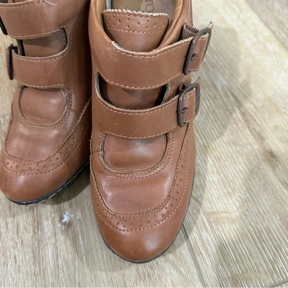 Euro Soft by Sofft Women’s Brown Leather Upper Heeled Ankle Booties Sz 7M GUC - Picture 4 of 11